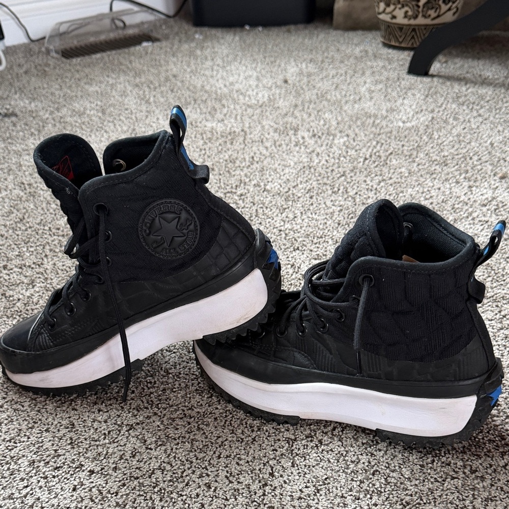 Converse Chuck Taylor Black High-Tops with White Platform Soles
